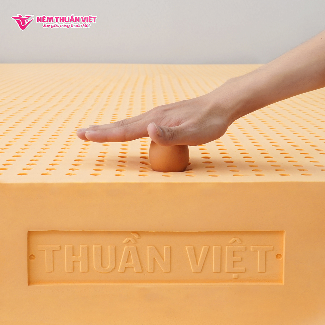 Nệm Cao Su Thuần Việt Deluxe 100% Cao Su Thiên Nhiên, Bền Bỉ, Thoáng Mát, Êm Ái