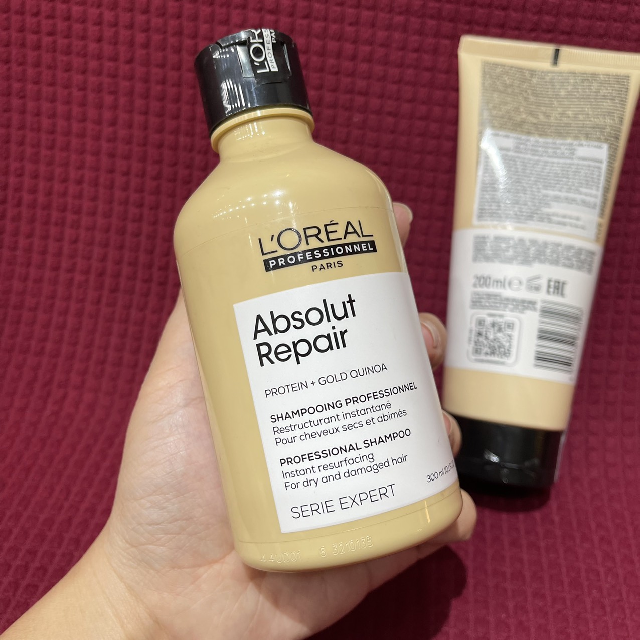 Bộ dầu gội xả phục hồi tóc L'oreal Serie Expert Absolut Repair Instant resurfacing