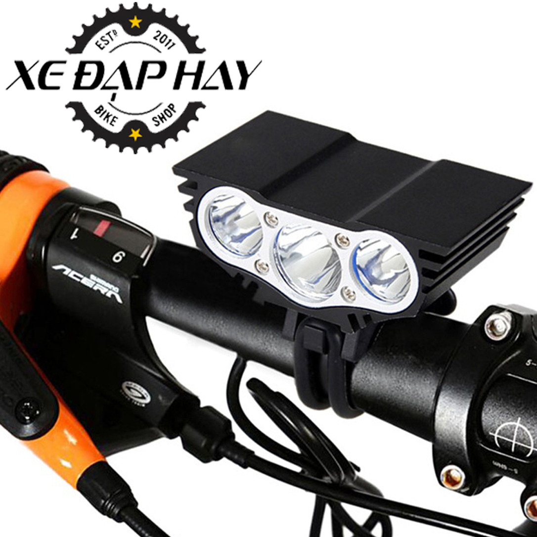 Đèn Pha Xe Đạp XTML T6 X3 | Độ Sáng 3600 LUMENS, Pin Sạc Lithium | Chống Nước Mua IPX65