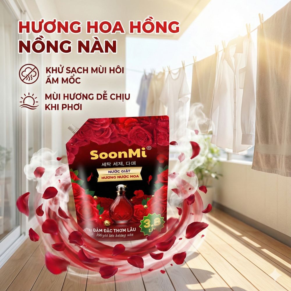 Nước giặt hương nước hoa Soonmi 3.8L - hàng chính hãng