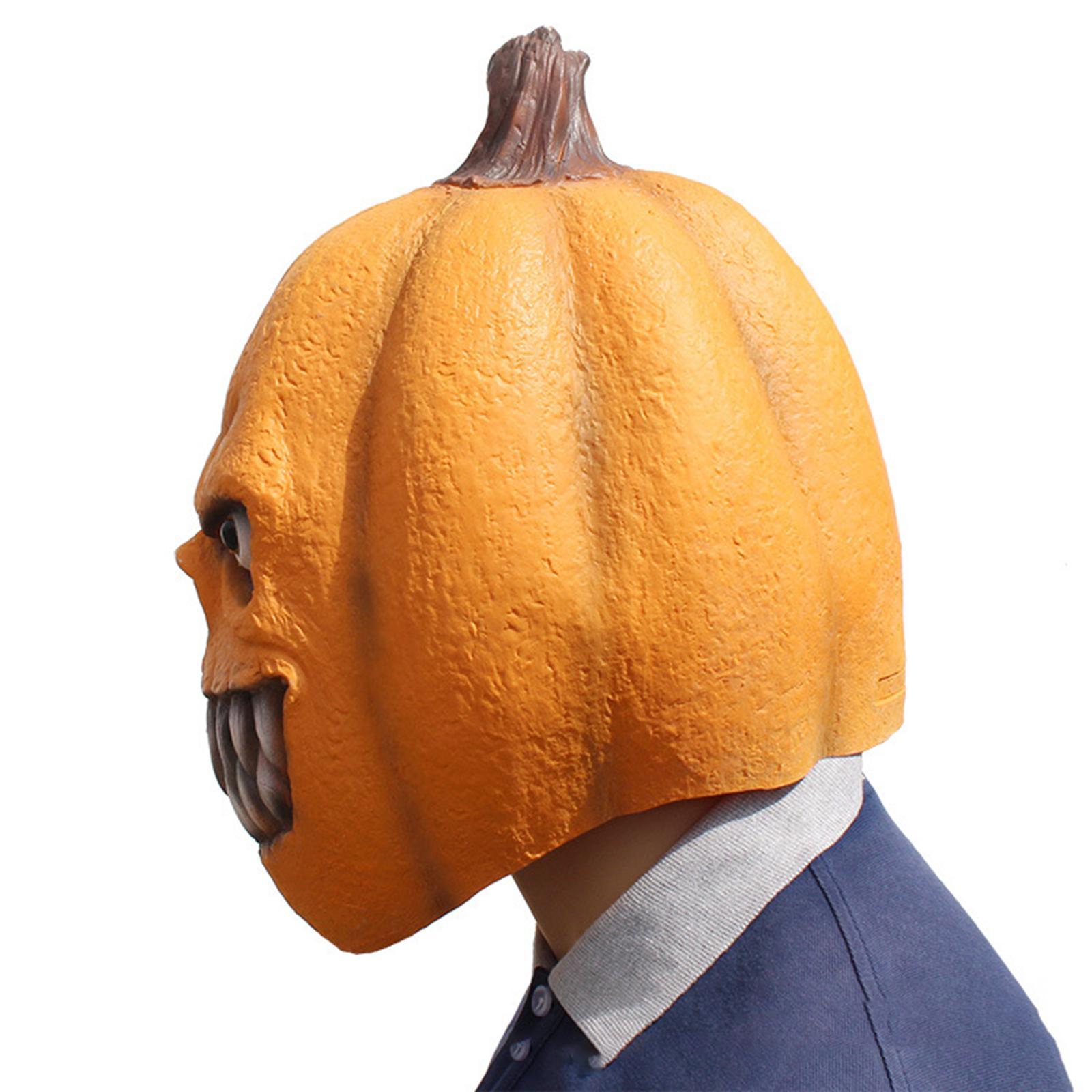 Halloween Pumpkin Head Scary Full Face Cover for Cosplay Carnival Party