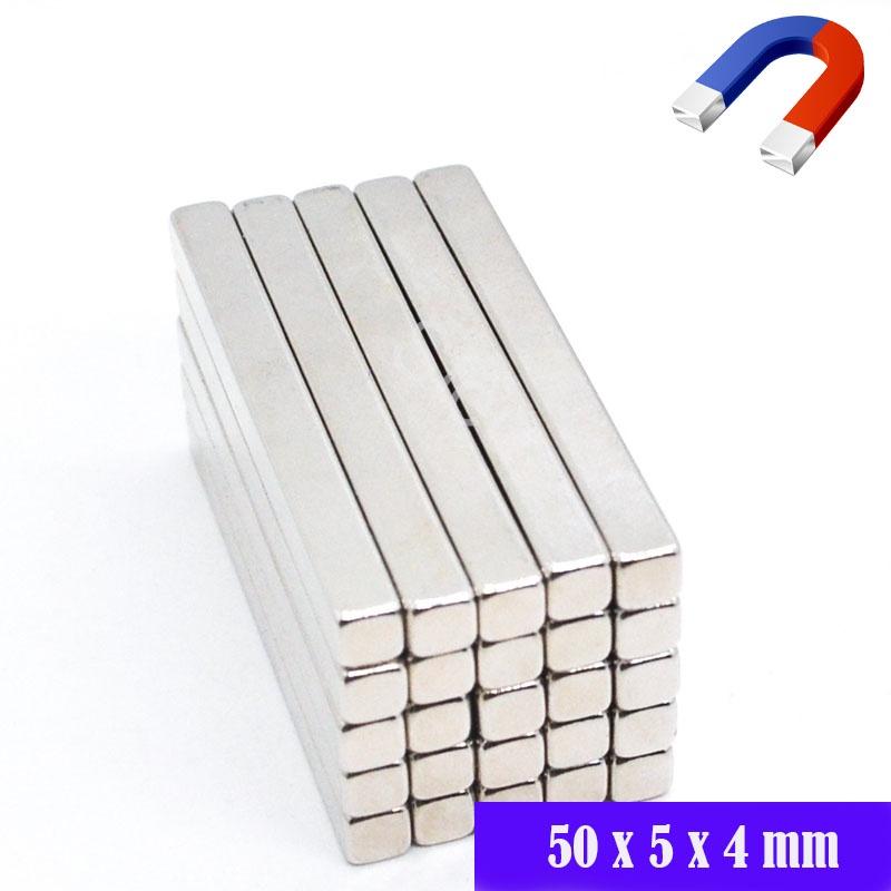 Nam châm kích thước 50x5x4mm set 5 viên, nam châm siêu từ tính