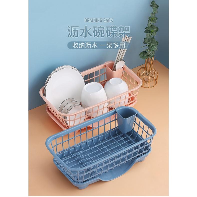 Rổ úp bát có khay hứng nước - khay kệ rổ úp chén bát đĩa đũa muỗng tiện lợi