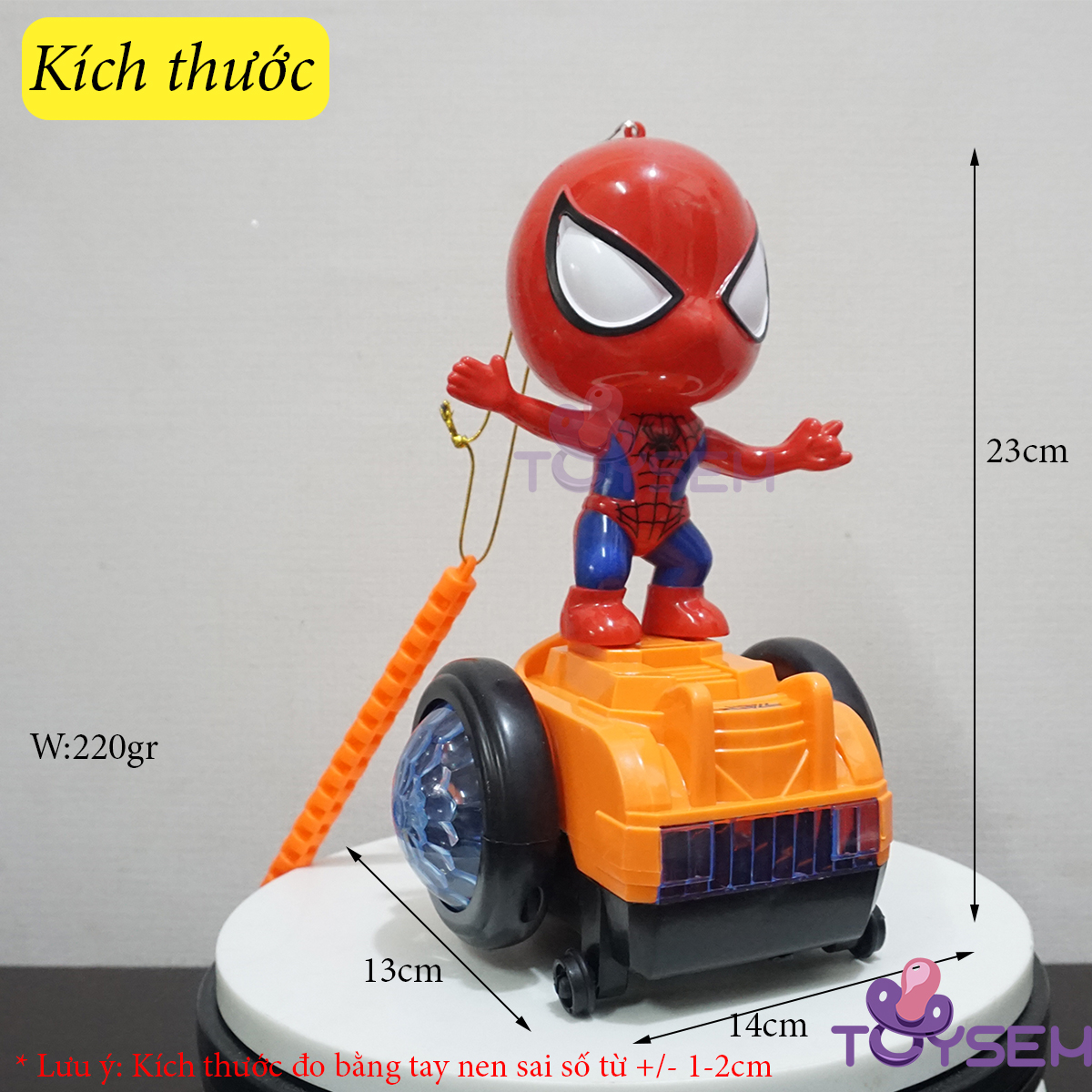 Đồ chơi đèn trung thu người nhện lái xe cân bằng xoay 360 độ có đèn và nhạc vui tai  - Quà tặng đồ chơi trung thu cho bé