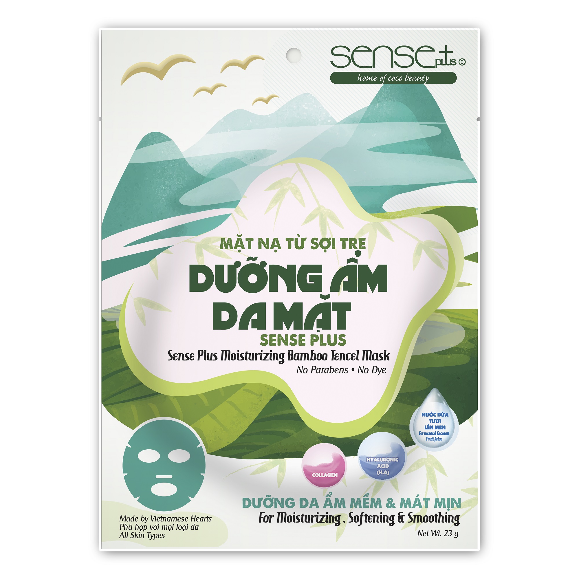 HỘP MẶT NẠ MẮT DƯỠNG ẨM SENSE PLUS + TẶNG MẶT NẠ SỢI TRE DƯỠNG ẨM