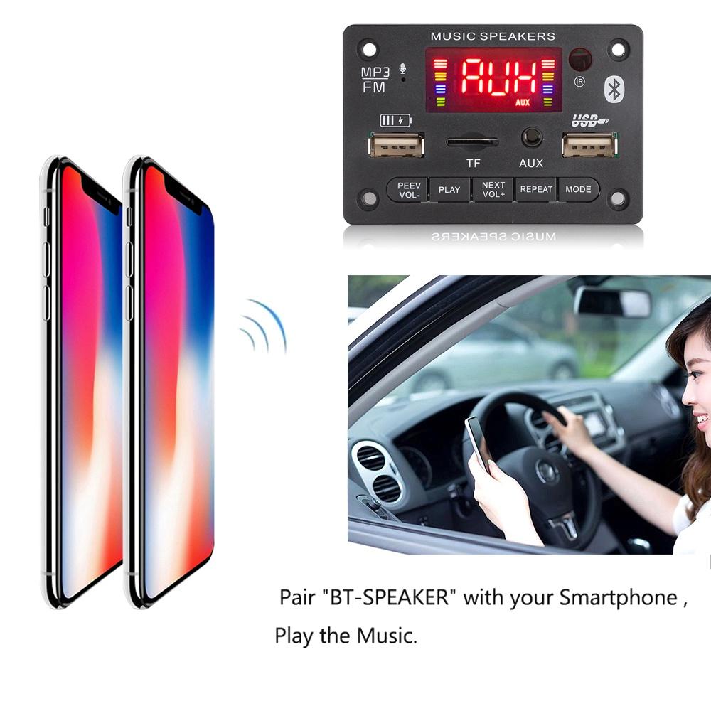 Bo mạch giải mã âm thanh đa chức năng: GHI ÂM, CALL, Thẻ nhớ, USB, FM, AUX, BLUETOOTH 5.0, SẠC USB, ĐKTX.