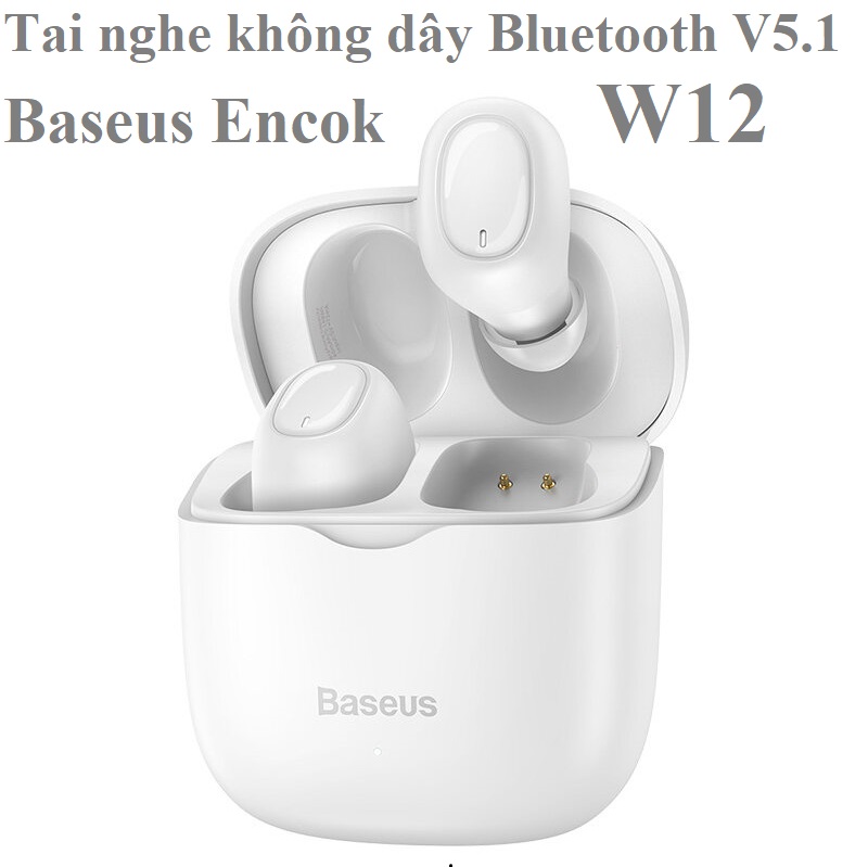 Tai nghe không dây Bluetooth V5.1 App chỉnh sửa cài đặt Baseus Encok W12 - Hàng chính hãng