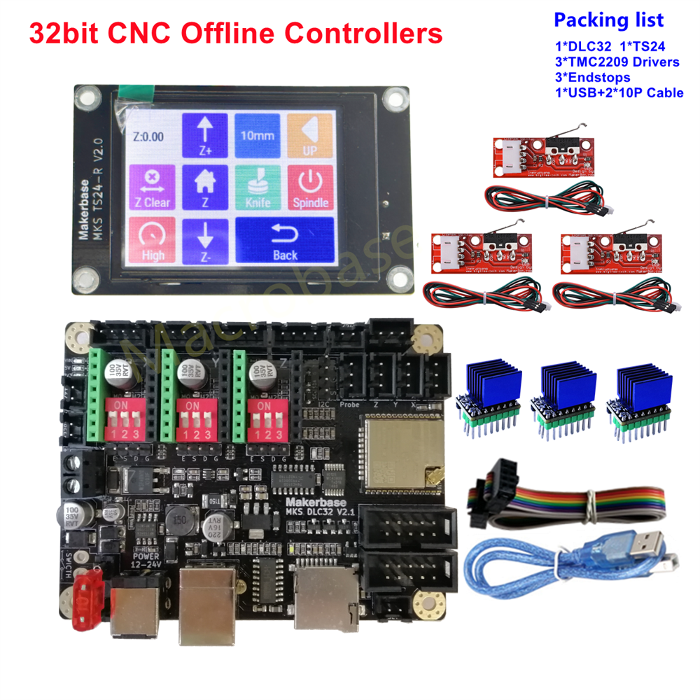 CNC Lá Chắn ESP32 32bit Bộ Điều Khiển MKS DLC32 Acrylic Hộp CNC3020 MAX Linh Kiện Thay Thế 3018 Pro Nhé Màn Hình