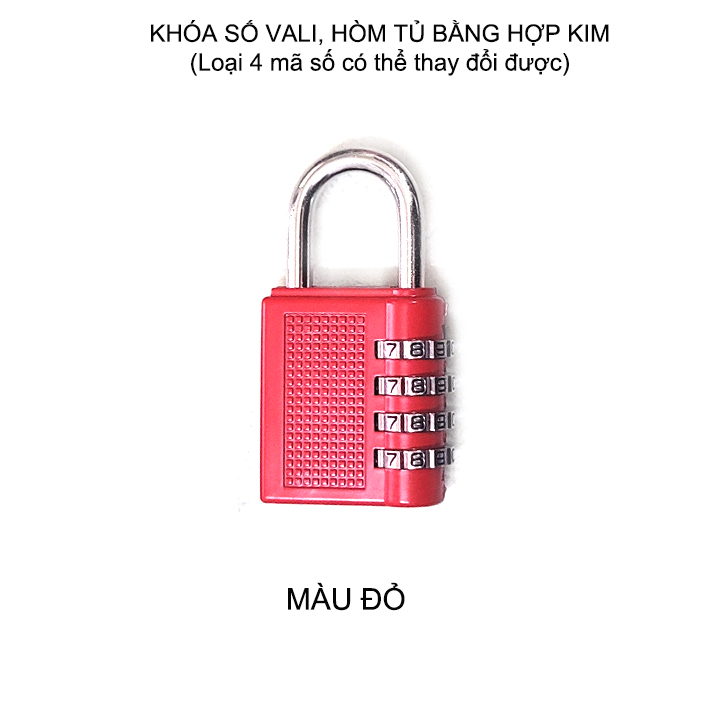 Khóa số vali balo XL033 loại 4 số có thể thay đổi được, làm bằng hợp kim