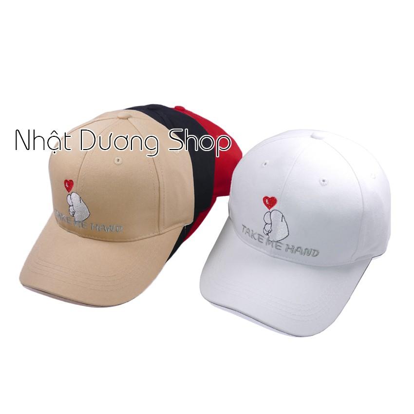 Nón kết Take Me Hand Mũ lưỡi trai bắn trái tim mũ mũ thời trang khóa xịn, chất liệu vải cotton thoáng mát