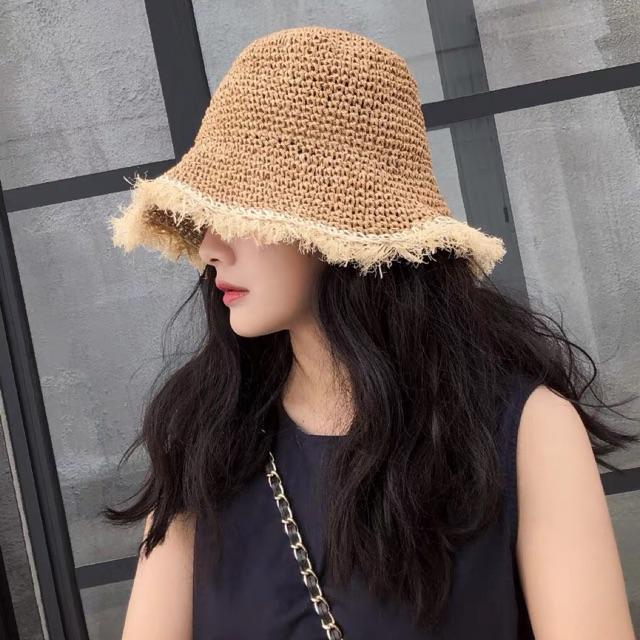 Mũ cói mềm phong cách Hàn Quốc - Khăn turban