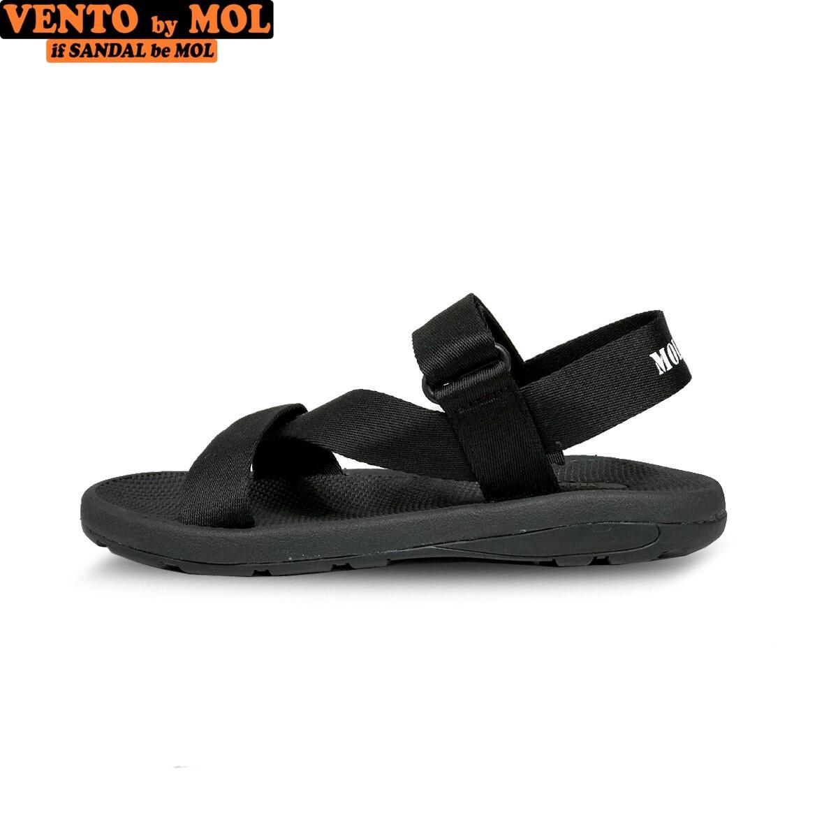 Giày sandal unisex nam nữ quai chéo vải dù đế mõng Slim có quai hậu cố định hiệu MOL mang đi học du lịch MS1166B