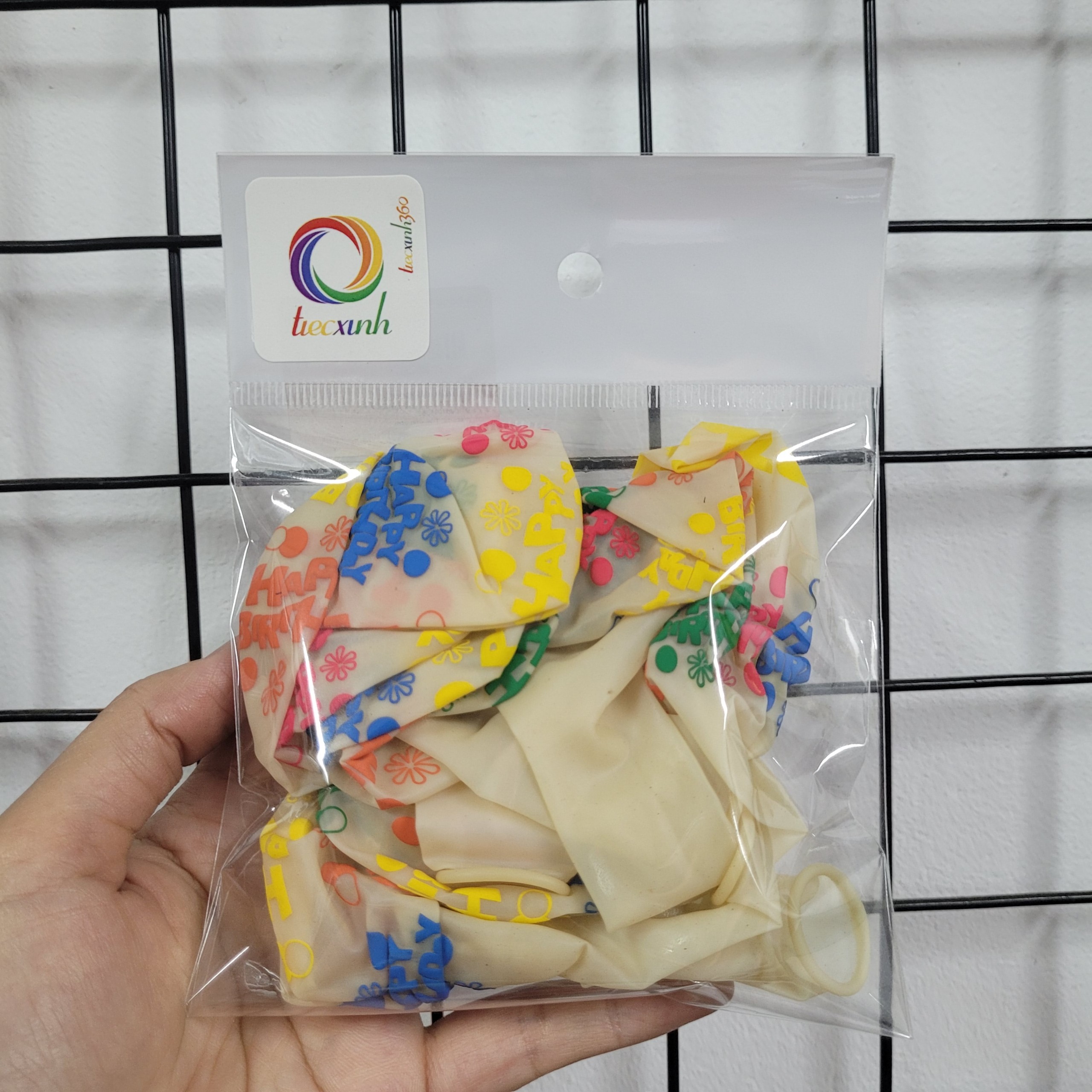 Bong bóng trang trí sinh nhật trong in 5 mặt (10 c/gói)