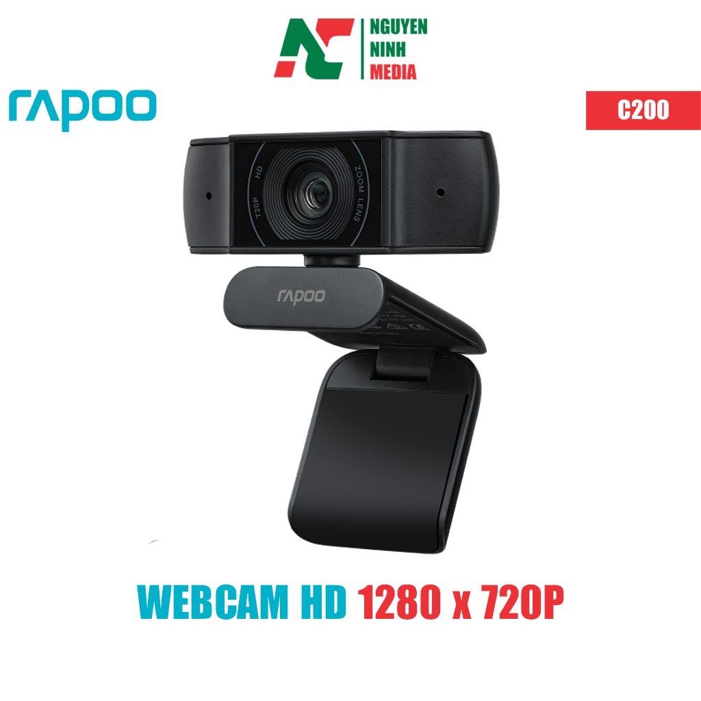 Webcam Rapoo C200 Độ Phân Giải HD 720P - Hàng Chính Hãng