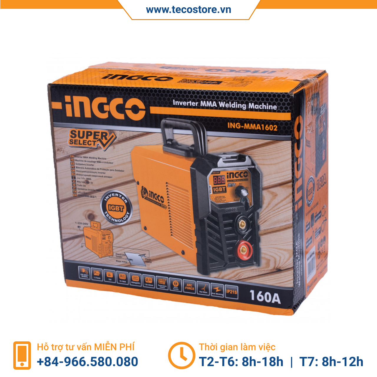 Máy hàn điện tử Inverter INGCO ING-MMA1602