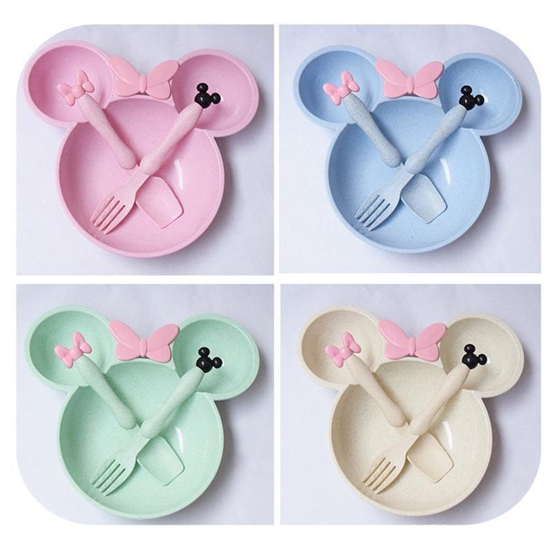 Bát tập ăn có 3 ngăn hình chuột micky cực ngộ nghĩnh