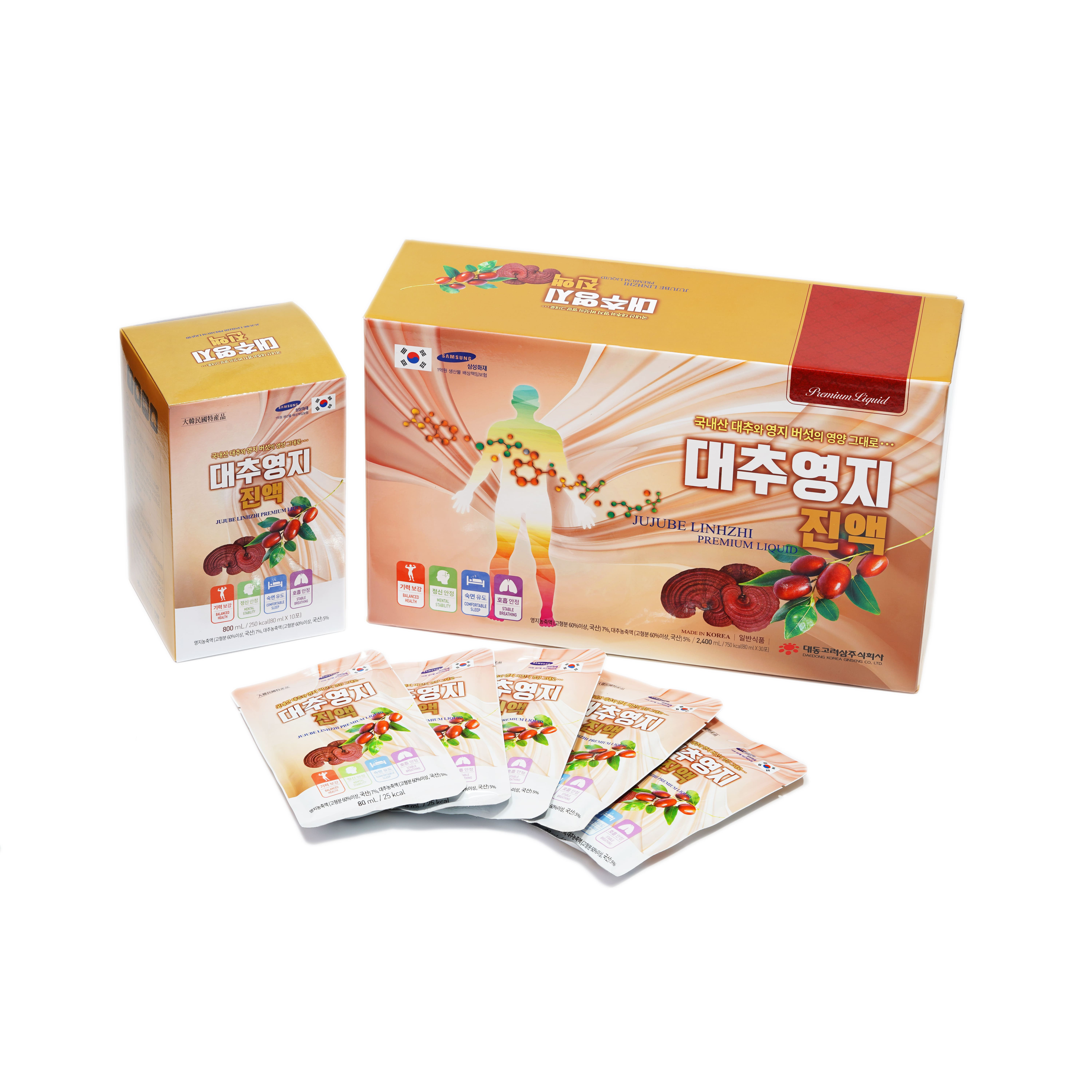 Nước linh chi táo đỏ Hàn Quốc Daedong Korea Ginseng 80ml x 30 gói