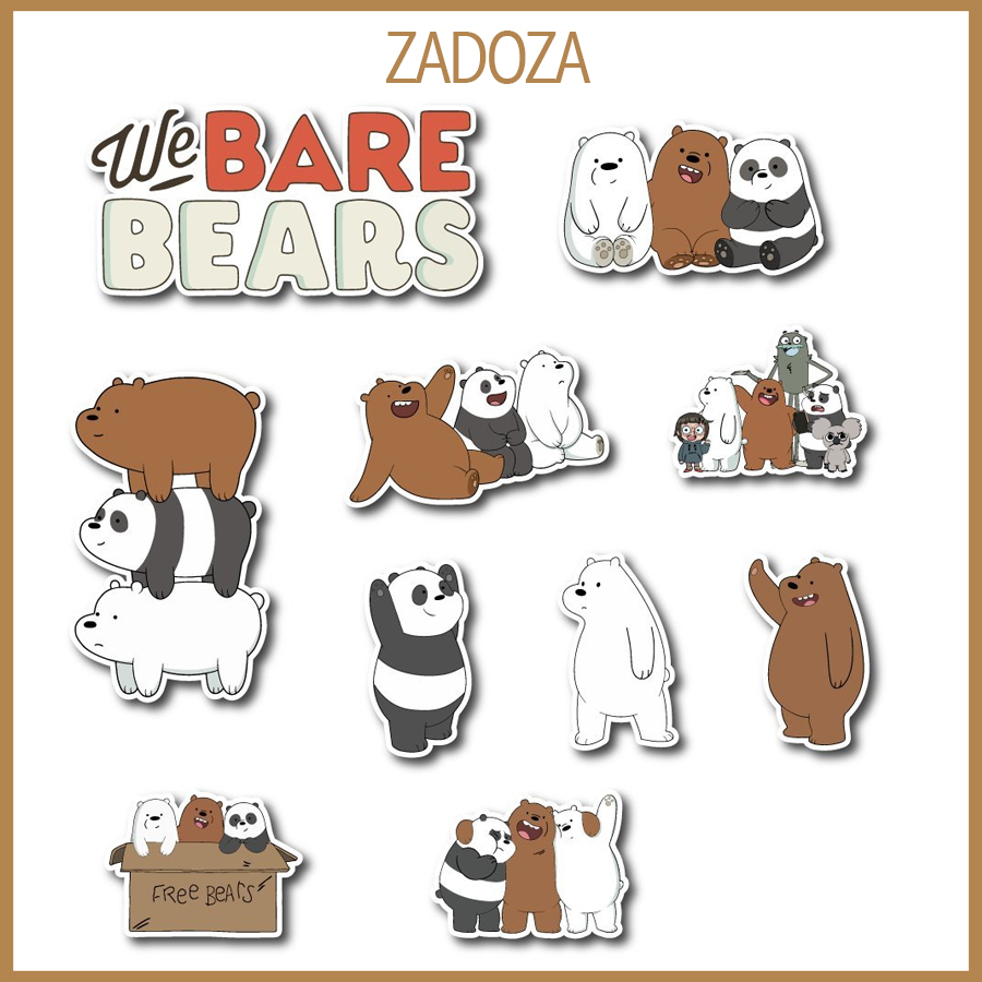 Sticker chúng tôi đơn giản là gấu we bare bear decal dán laptop , điện thoại hình dán trang trí