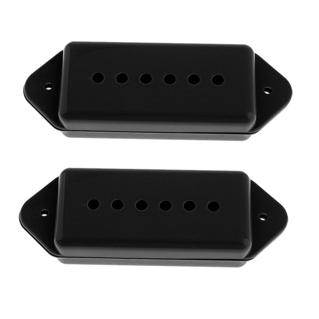 2Pcs Black Humbucker Pickup Covers 50mm 52mm Pole Space Electric Guitar Parts