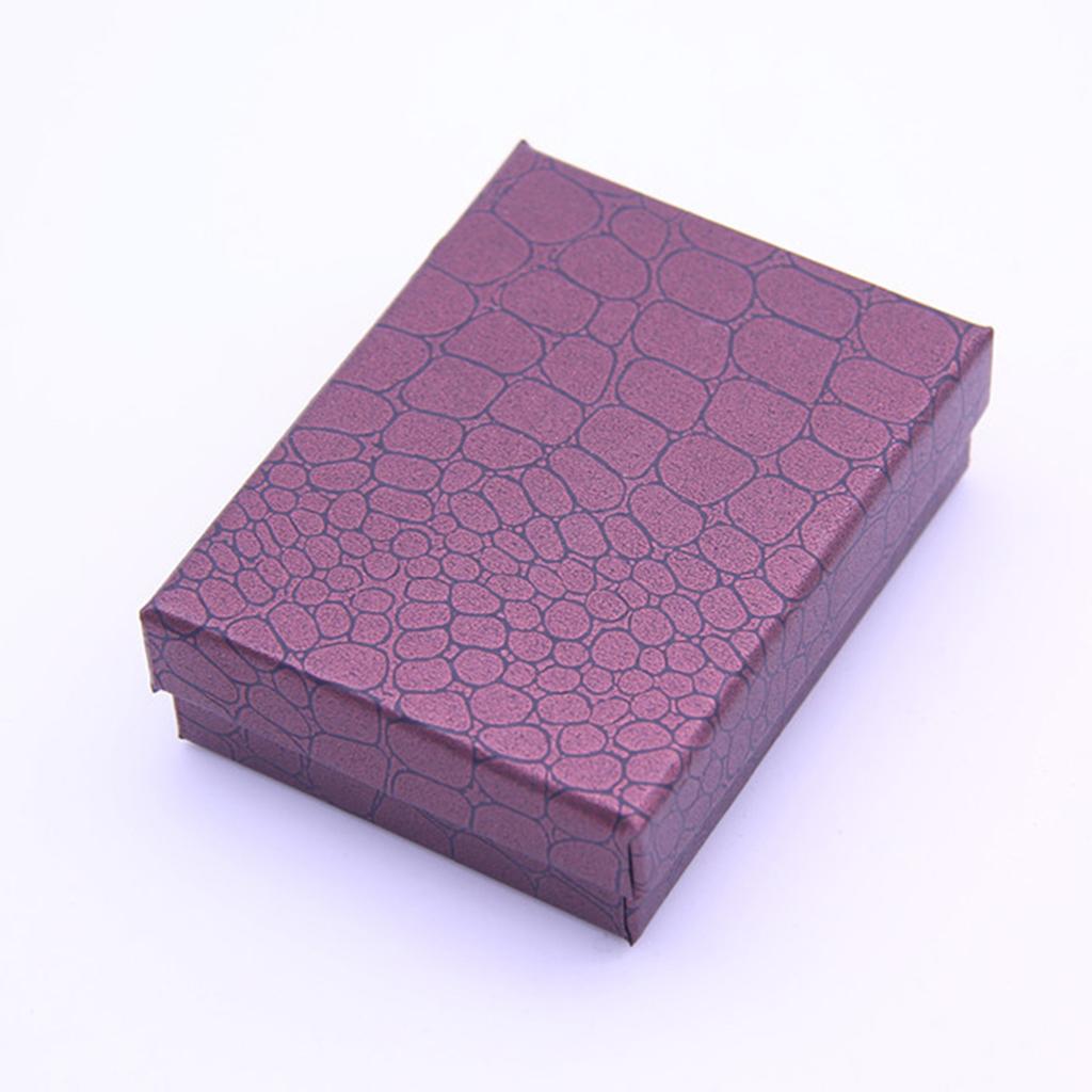 12pcs Cardboard Jewelry Box w/ Sponge Rings Box Square Gift Box Purple
