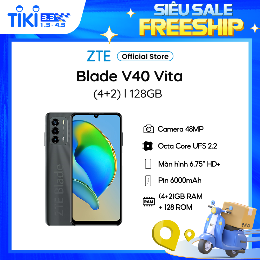 Điện thoại ZTE Blade V40 Vita (ZTE 8045) - MH giọt nước HD+ 6.75