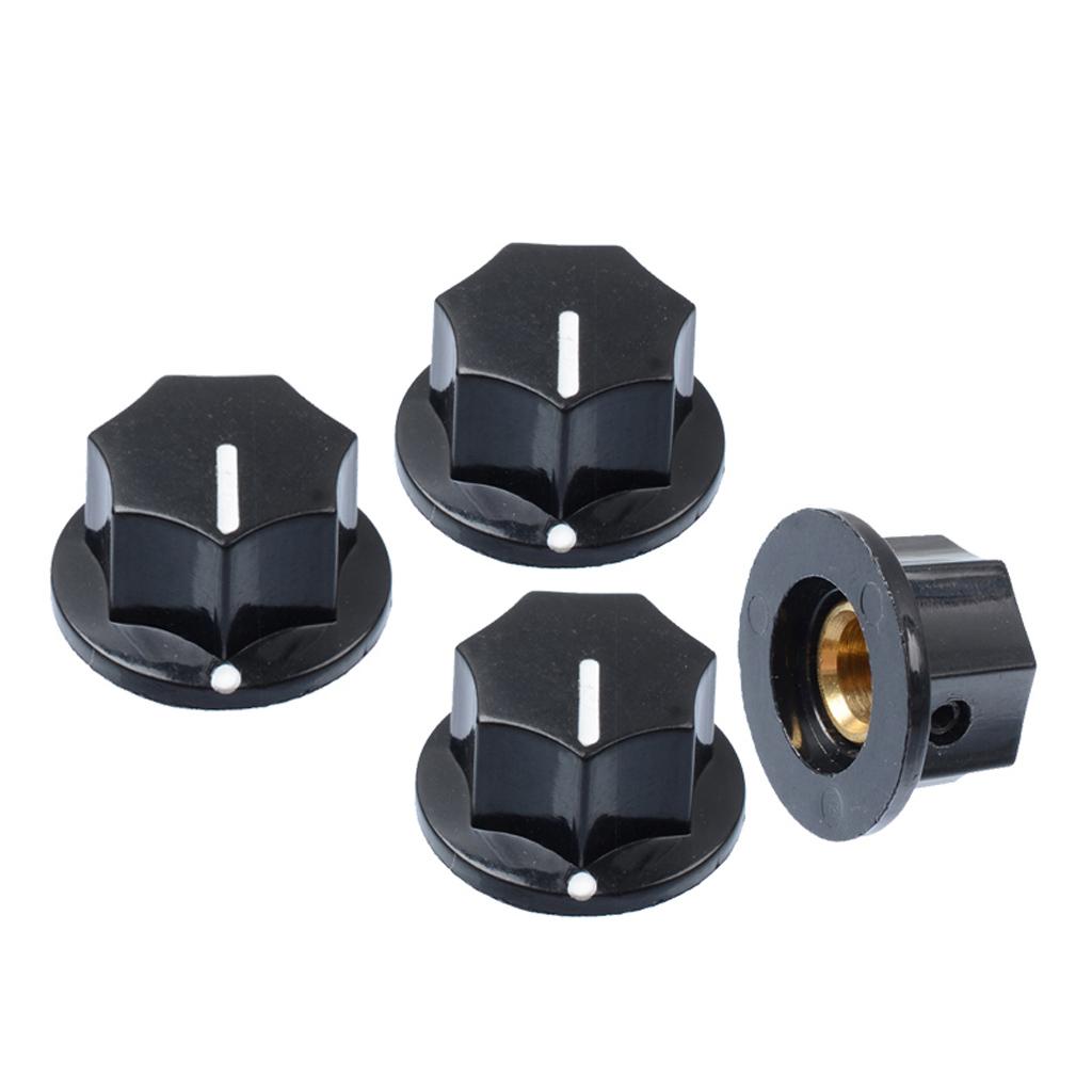 Sunnimix 4 Gói Tập Núm Vặn Điều Chỉnh Chiết Áp Nắp Cho Đàn Guitar Điện