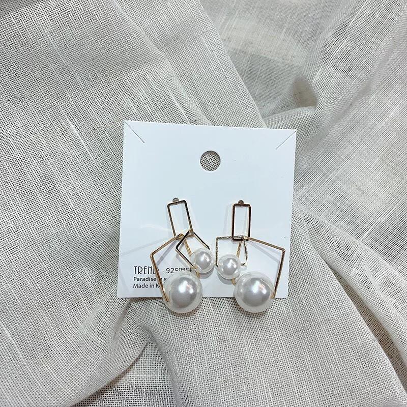 Bông tai Bạc 925 Phong Cách Hàn Quốc - HOA TAI NGỌC TRAI SÀNH ĐIỆU- ẢNH CHỤP THẬT