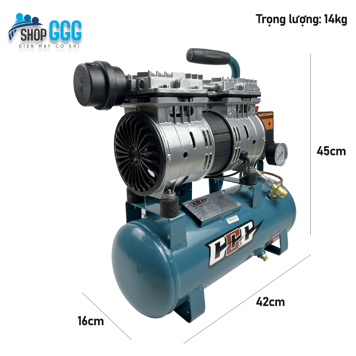 Máy nén khí | Máy bơm hơi | Bình hơi không dầu 9L -600w -nén 8kg - Tự động nạp ngắt khí - Tốc độ nạp khí siêu nhanh | May nen khi, máy nén hơi mini