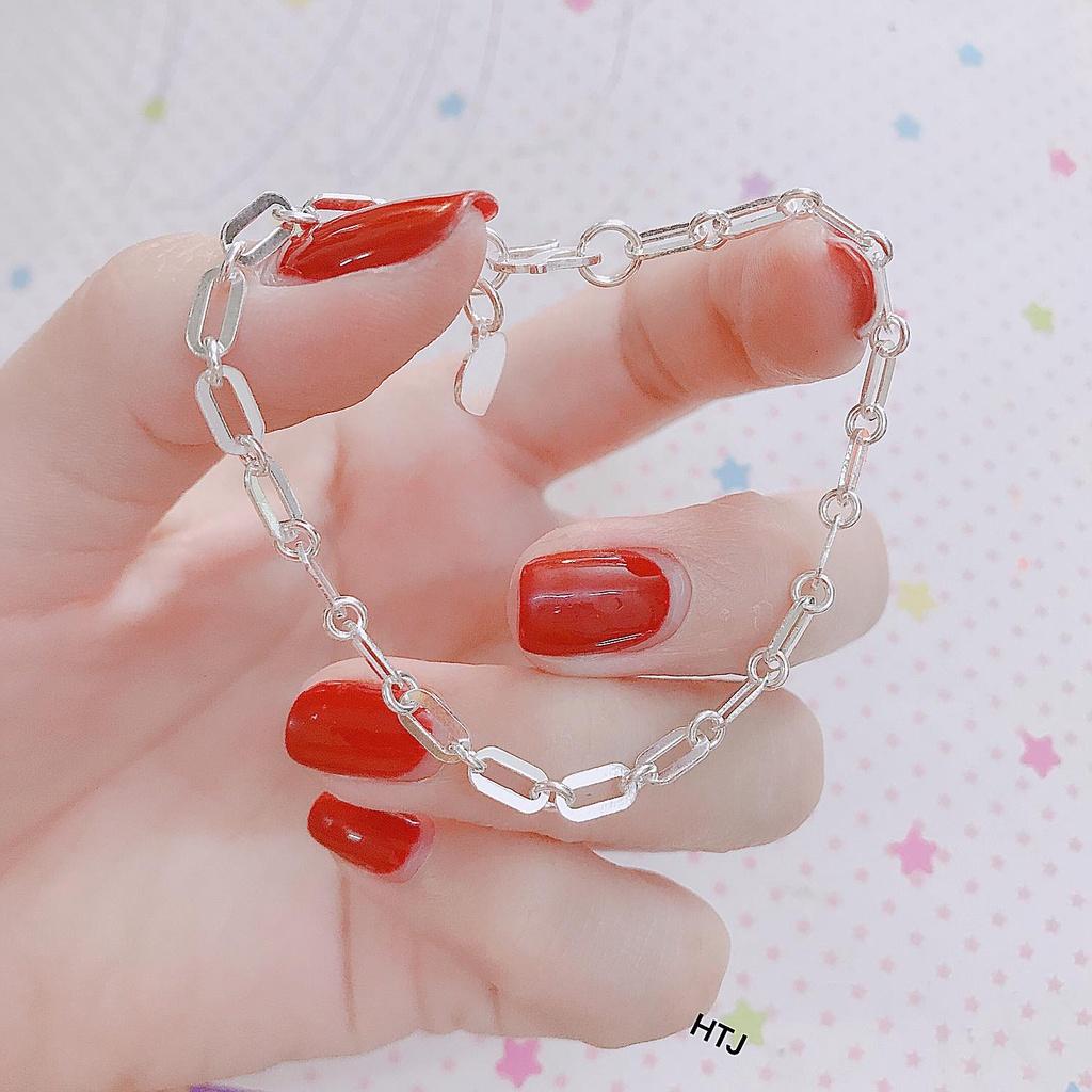 Lắc tay bạc nữ kiểu mắt xích đơn giản MS90 phụ kiện trang sức thời trang vàng bạc an chi