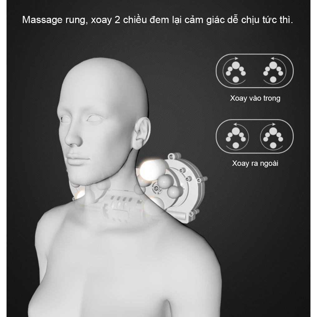Gối Massage Hồng Ngoại Kép RULAX, Gối Mát Xa Trị Liệu Kết Hợp Thảo Dược, Da Pu Cao Cấp RL-04