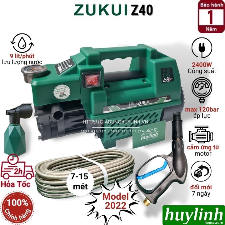 Máy xịt rửa xe gia đình tự hút nước Zukui Z40 - 2400W - Hàng chính hãng