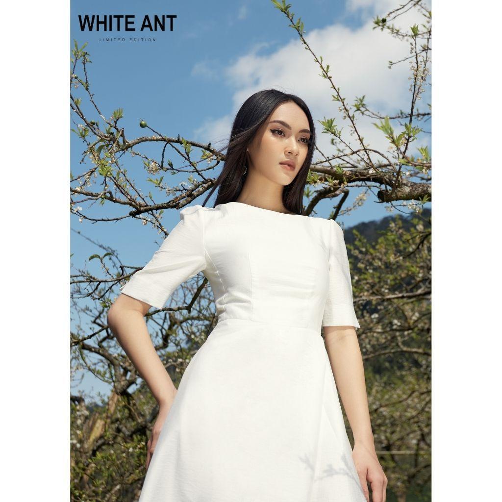 Đầm Thiết Kế Dáng Xoè Nữ WHITE ANT SIKA CIRCULAR DRESS Cổ Thuyền Phối Ly Chéo Eo Quyến Rũ 120400166