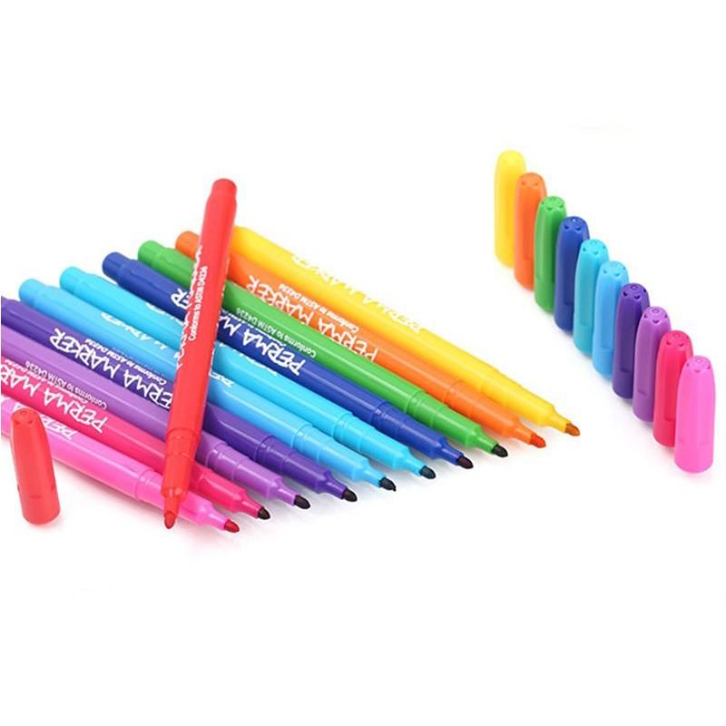 Bút lông màu Colormate Perma Markers bộ 12 màu - COLORMATE