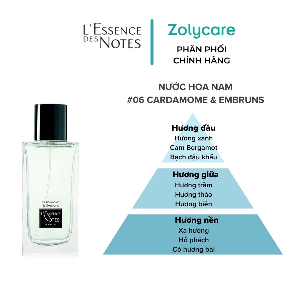 Nước Hoa Unisex L'Essence des Notes Cardamome &amp; Embruns #06 Harmony 100ml