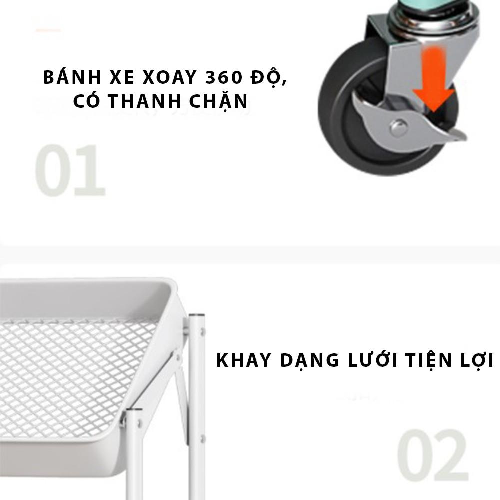 Kệ đựng đồ 3 tầng đa năng có bánh xe, kệ để đồ di động, gấp gọn, giá kệ tiện ích trong nhà bếp, nhà tắm 2022