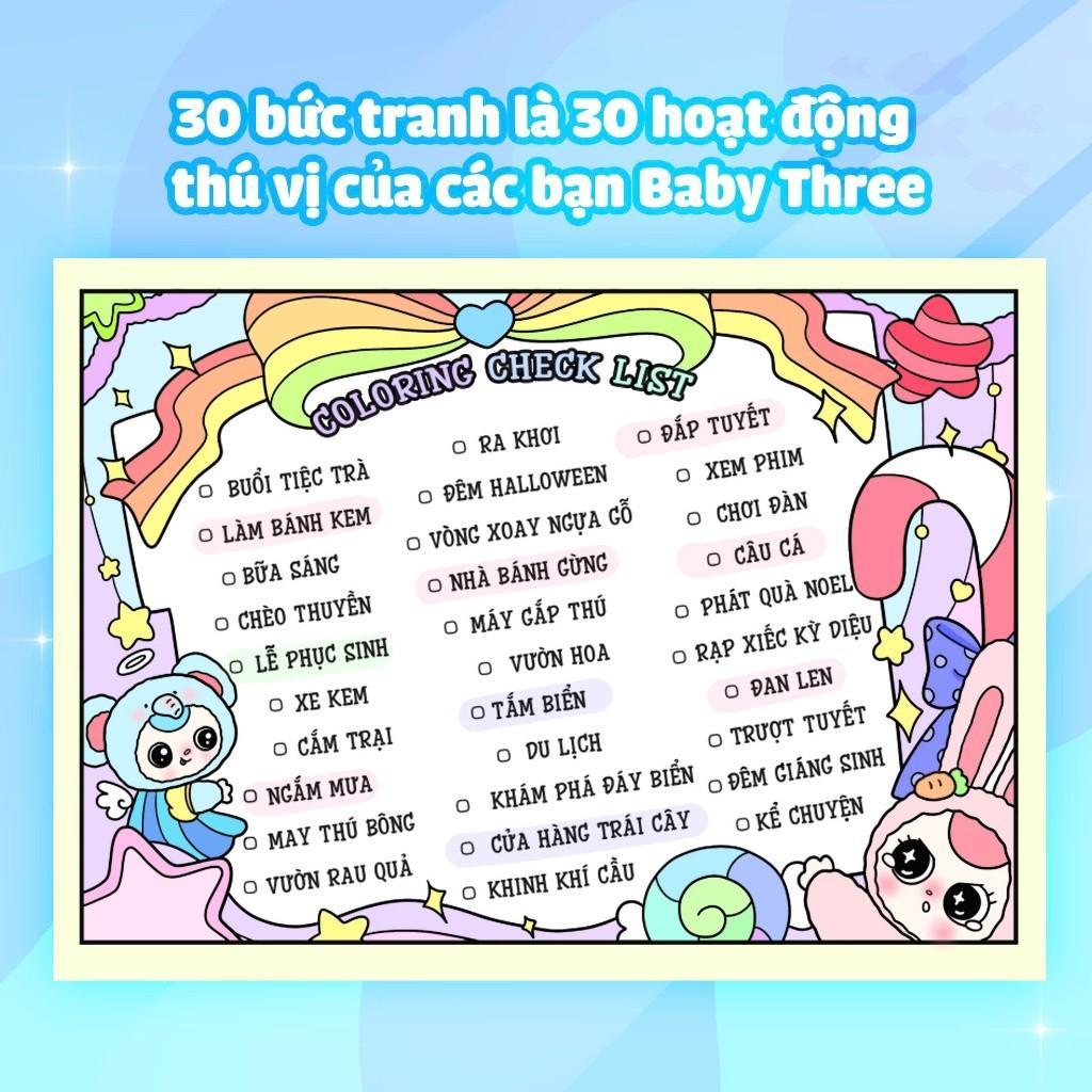 Sách - Tô Màu Baby Three &amp; Thế Giới Diệu Kỳ - Megabook