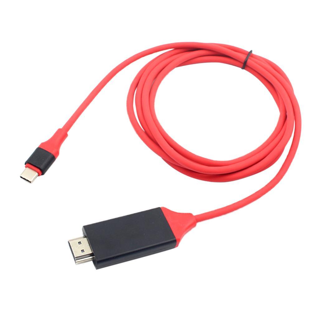 USB-C USB 3.1 Type C to  4K Adapter Cable for Phone Laptop 2 Meters Red