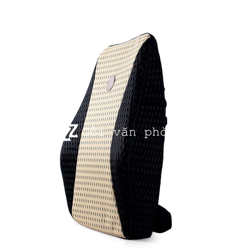 Gối tựa lưng ô tô chuyên dùng chống đau lưng vỏ mát 2 dây đai ZURI PILLOW BL100