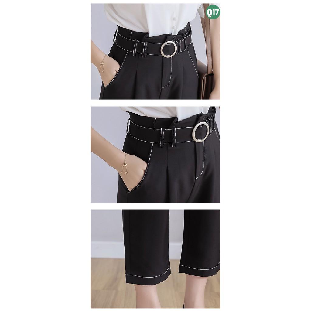 Quần baggy công sở phối thắt lưng - Q17