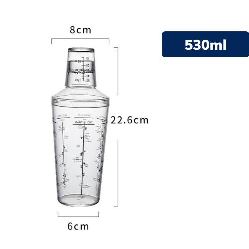 Bình lắc shaker nhựa bình lắc pha chế bình cocktail chia vạch nhựa cao cấp pha chế tiện lợi bình shaker chất lượng cao