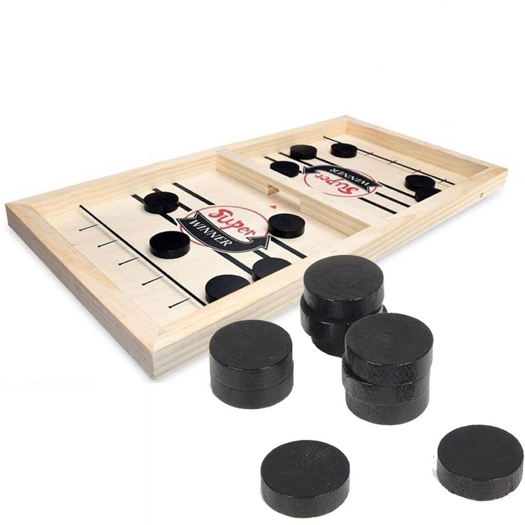 Bộ Cờ Búng Gỗ Bàn Đấu Ice Hockey - Chọn Size - Foosball Winner, Sling Puck - Bắn Bi Xuyên Lỗ Chính Hãng miDoctor