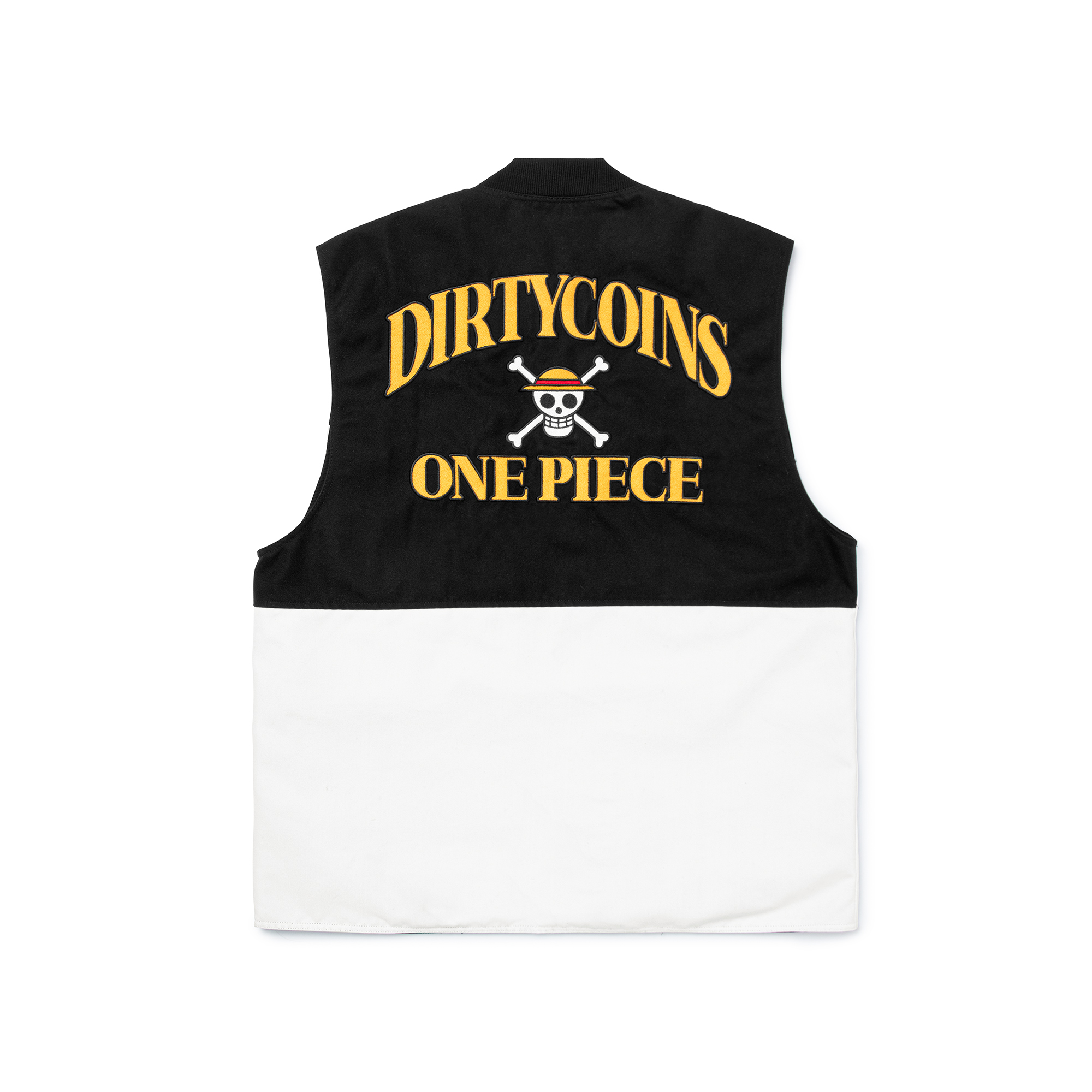 Áo Khoác DirtyCoins x One Piece Logo Utility Vest - White