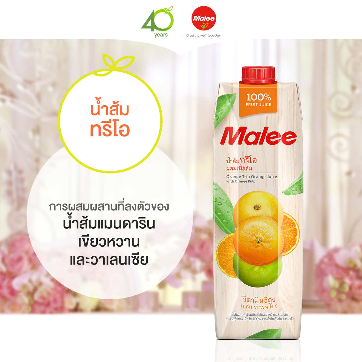 Nước Ép Cam Hỗn Hợp Có Tép Cam Malee 1L