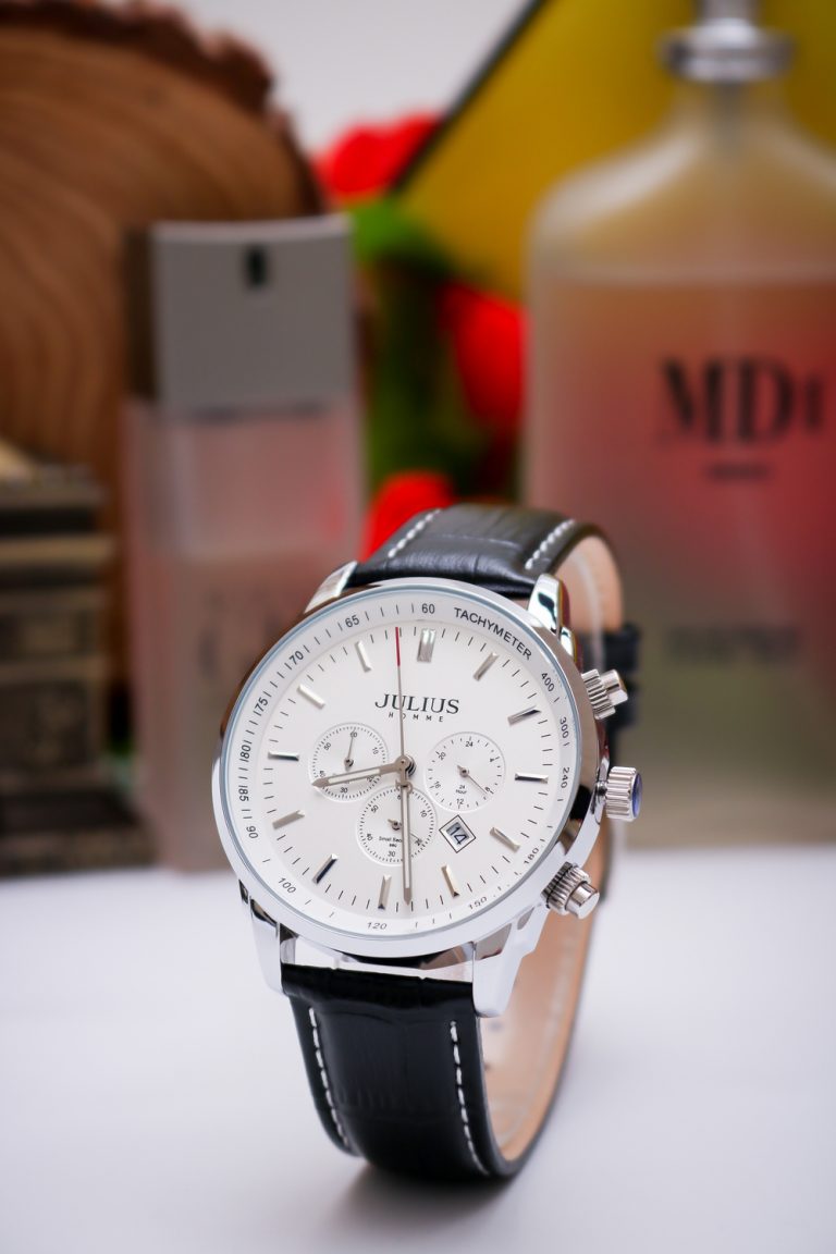 Đồng Hồ Nam JAH-133A chronograph Julius Hàn Quốc Dây Da