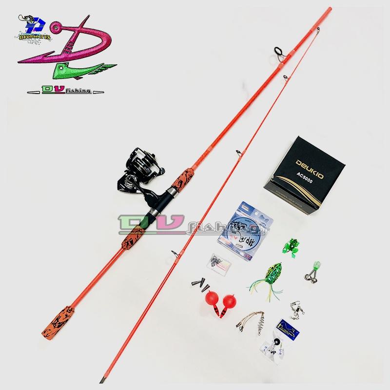 Bộ cần câu lure máy đứng, câu lăng xê,