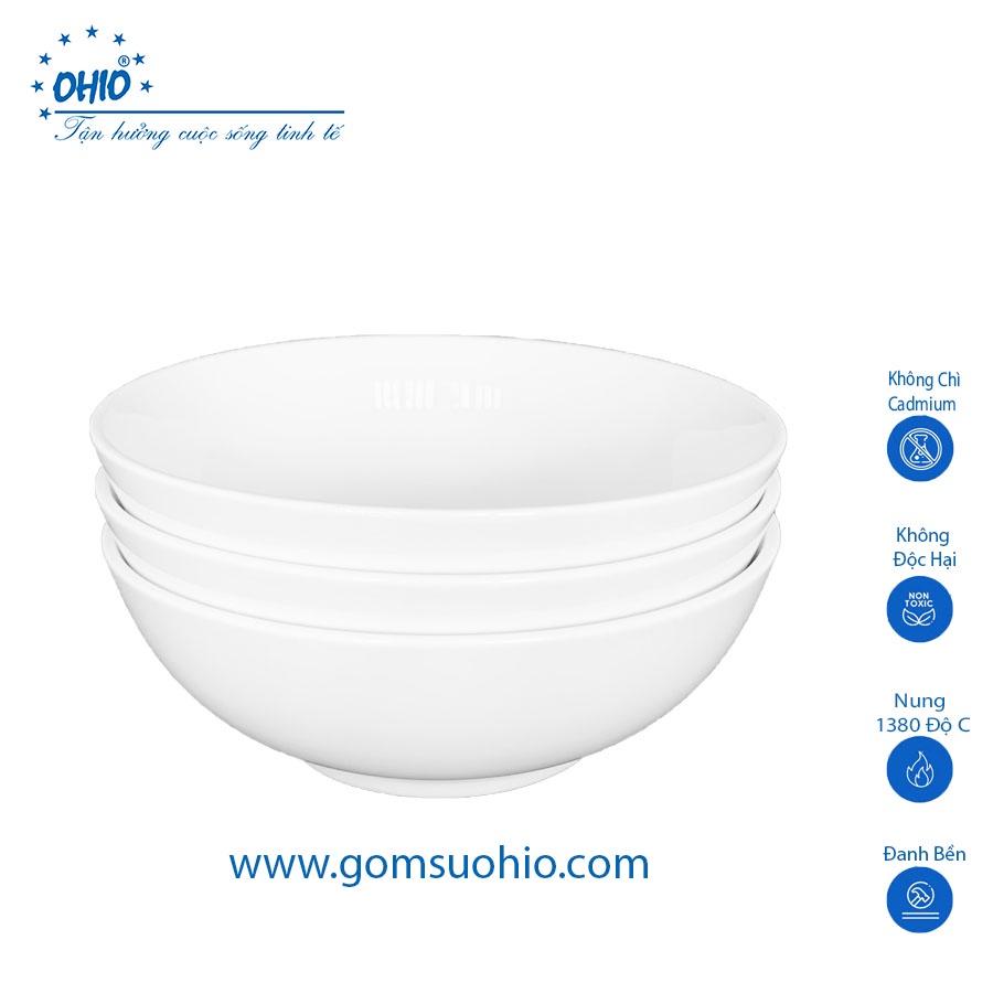 Tô Khum 23cm Sứ Trắng OHIO