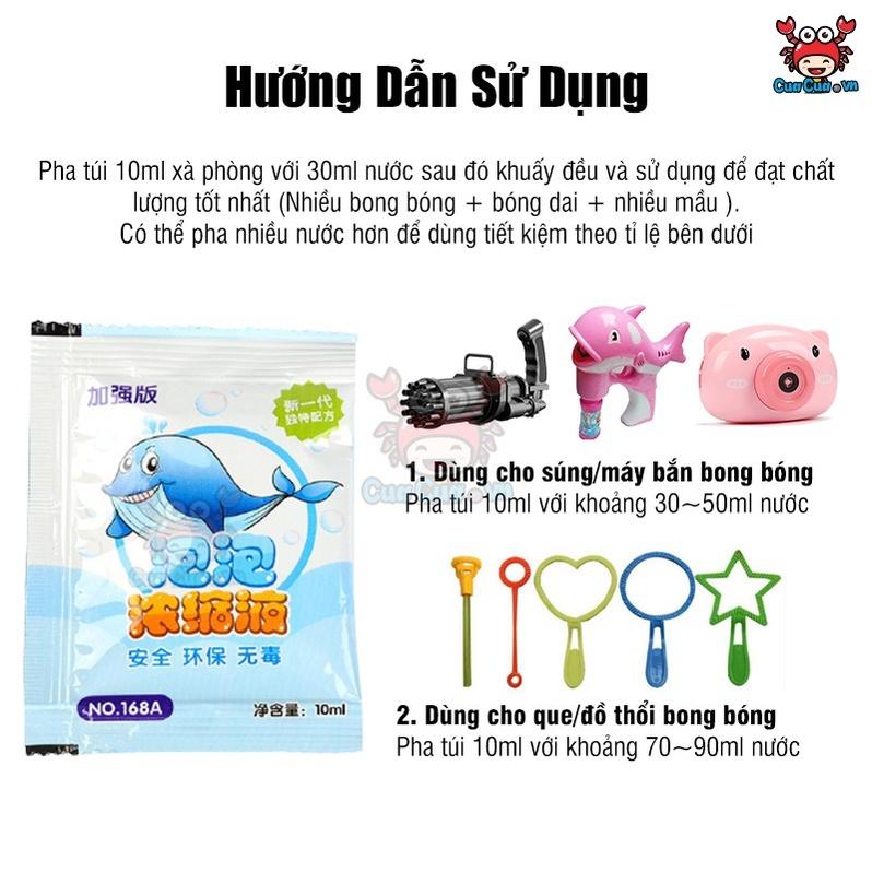 Súng bắn bong bóng cá heo 10 nòng cho bé - Súng máy phun thổi bong bóng xà phòng hình cá heo đồ chơi trẻ em ngoài trời