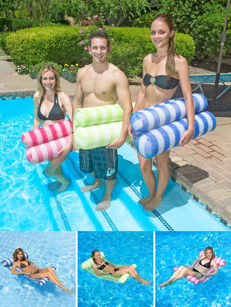 Võng hồ bơi bơm hơi, Nệm bơm hơi dễ dàng phao 4 trong 1 cho người lớn, Ghế giường nổi di động trên nước cho bể bơi trên biển, xanh dương