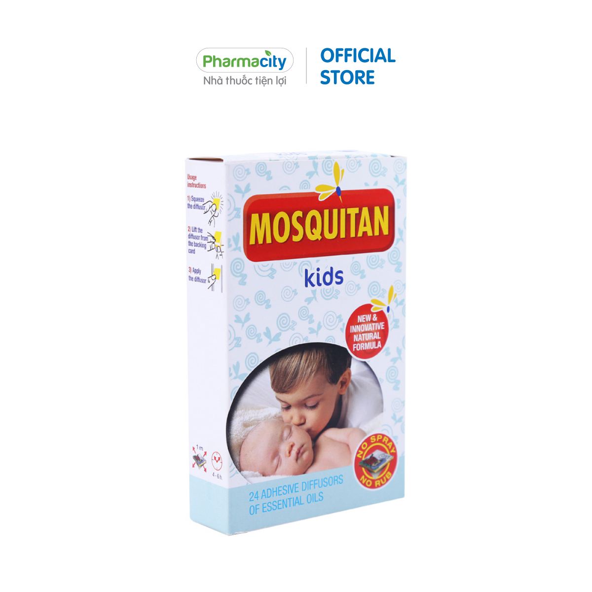 Miếng dán chống muỗi Mosquitan Kids (Hộp 24 miếng)