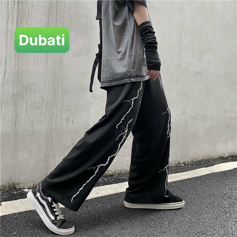 QUẦN JOGGER NAM NỮ UNISEX CHẤT NỈ DÀY DA CÁ ỐNG SUÔNG RỘNG TIA SÉT PHONG CÁCH SÀNH ĐIỆU -DUBATI